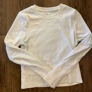 Abercrombie and Fitch Ribbed Crewneck Long Sleeve Tee